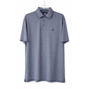 Nautica Men’s XL Gray Performance Deck Polo Shirt Stretch Short Sleeve